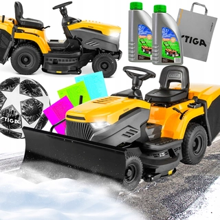 Traktorová kosačka - VÝKONNÝ ZÁHRADNÝ TRAKTOR STIGA PLUH ČISTENIE SNEHU VEĽKÝ KOŠÍK 240L ZADARMO OLEJ + ORIGINÁL SNEHOVÝ PLUH NA ZÁHRADNÝ TRAKTOR 1200/400MM SET + ADÁT.